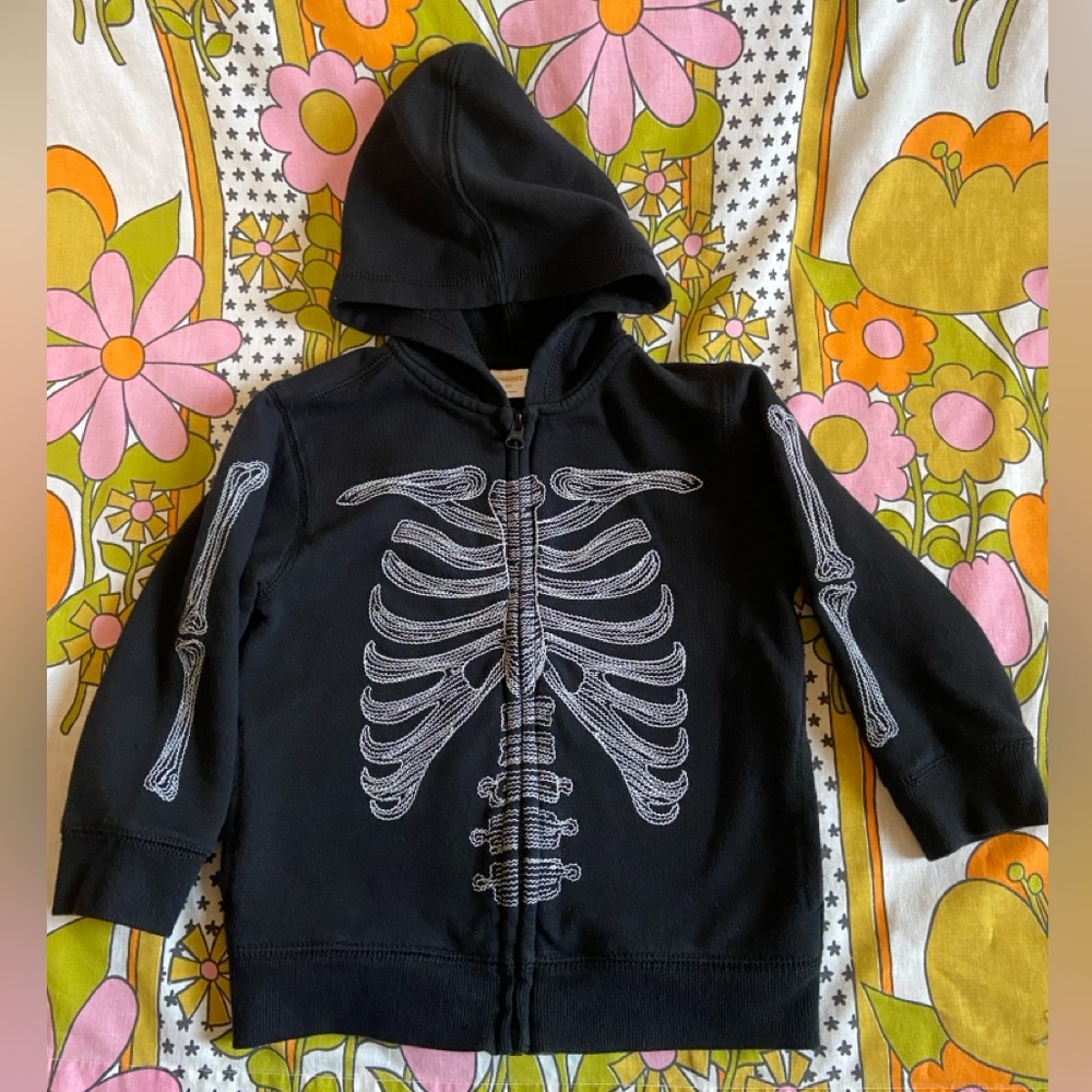 Stitched Skeleton Zippered Hoodie Jacket